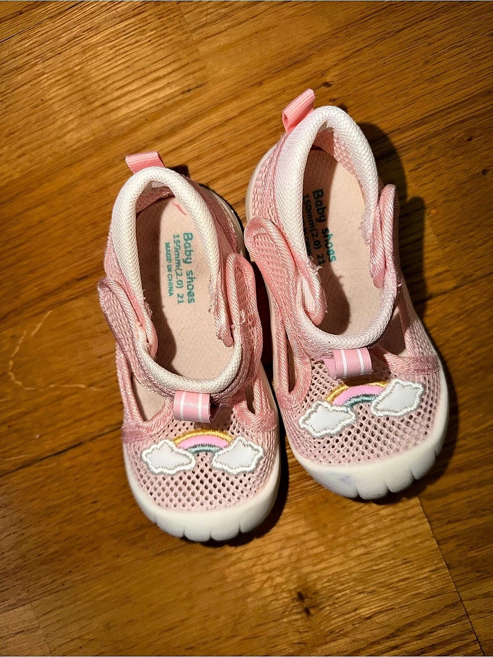 Baby Shoes Rainbow Pink & White Baby 2T